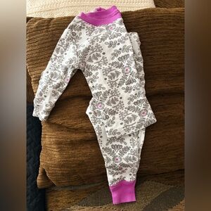 Robeez Gray and Pink Floral Kids Pajama Set